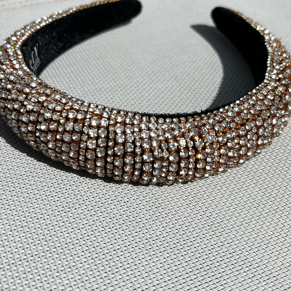 Verty Crystal-Embellished Gold Rhinestone Headband - Picture 2 of 6